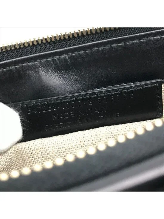 Balenciaga Logo Leather Farm Mouton Clutch Second Black - Picture 9 of 10